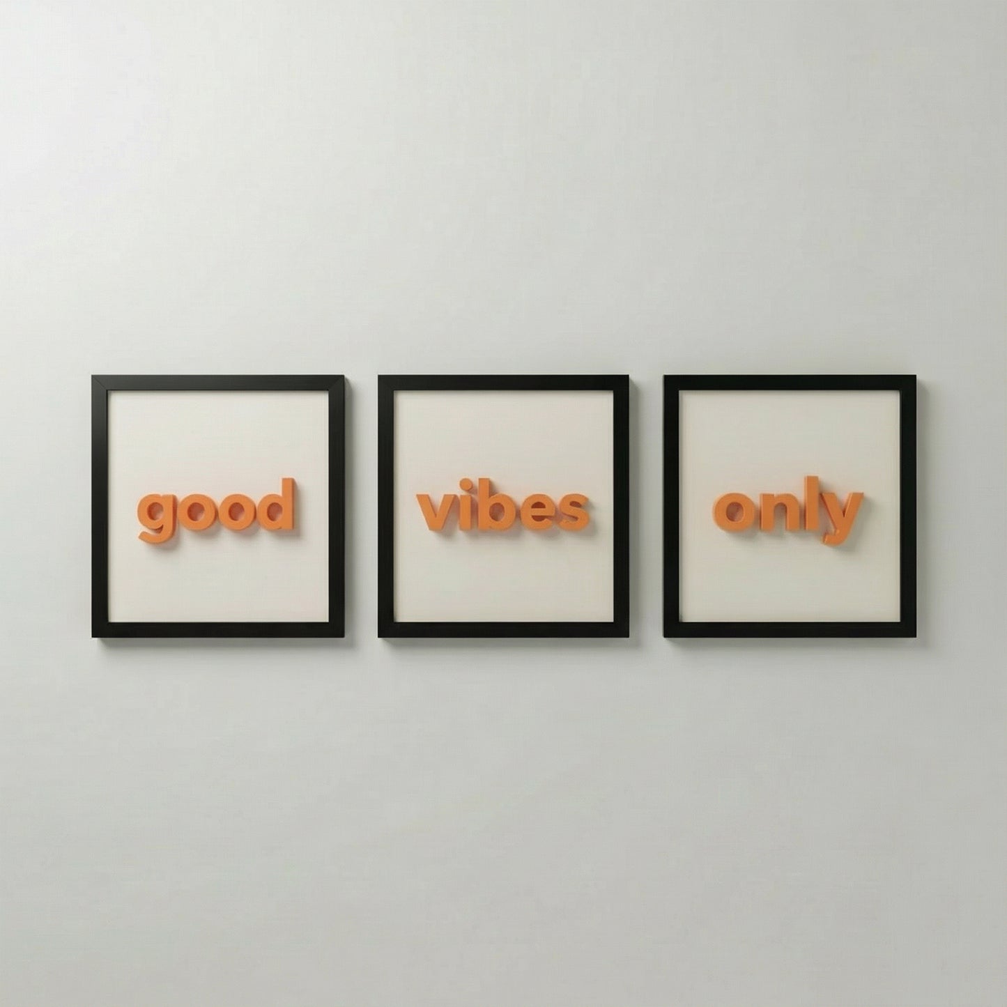 good - vibes - only | 3’lü Modern Duvar Tablosu Seti (20x20 cm)