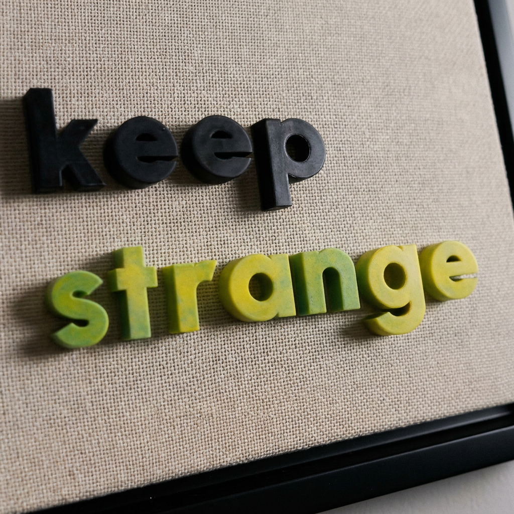 "keep strange" 3 Boyutlu Tablo | Framelle Edition