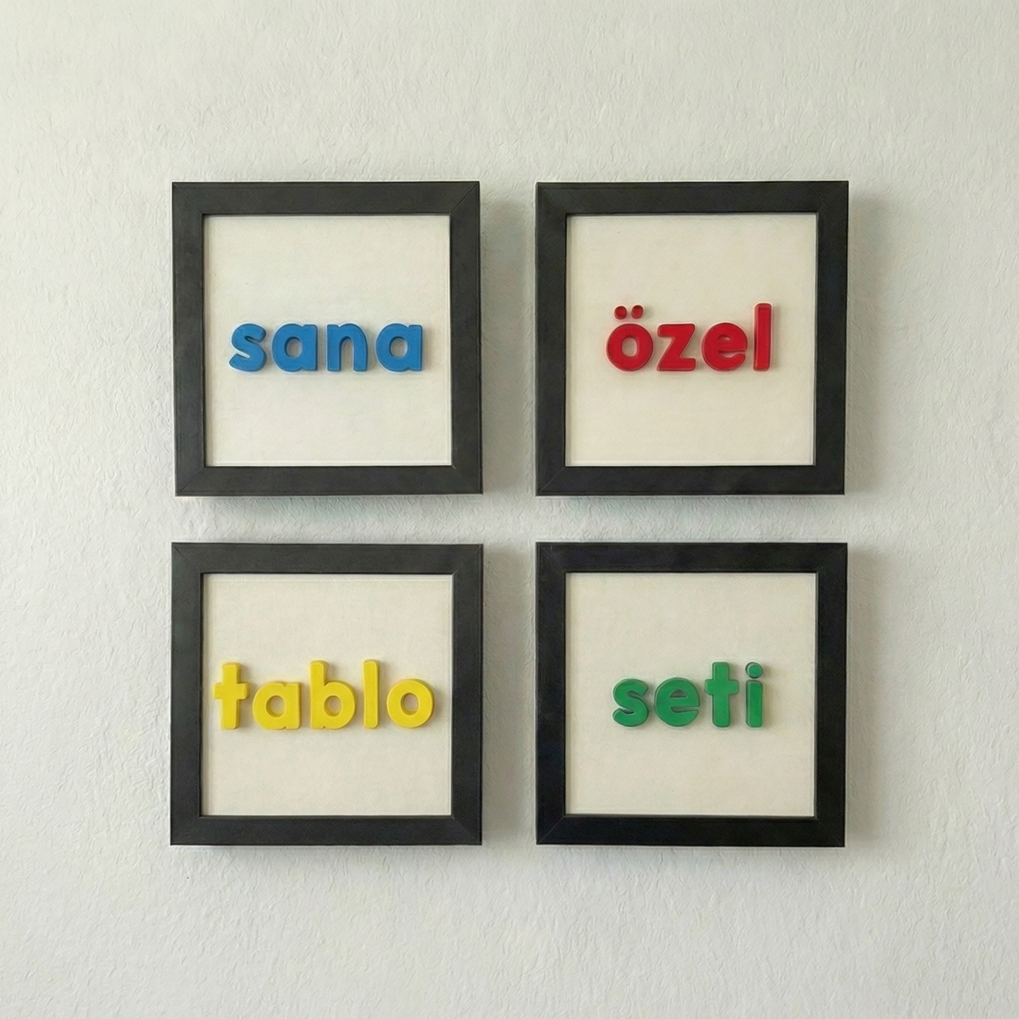 Sana Özel 4’lü Tablo Seti | Kişiselleştirilebilir Çerçeveli Duvar Dekoru