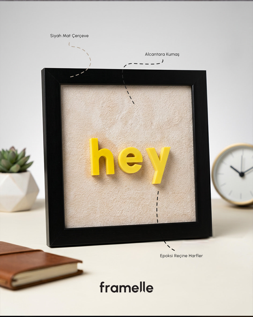hi - hello - hola - hey | 4’lü Modern Duvar Tablosu Seti