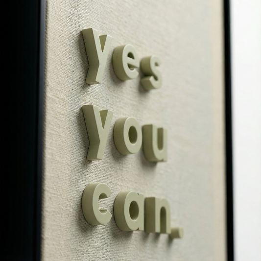 Yes You Can – 3D Tipografik Tuval Tablo | Framelle Original