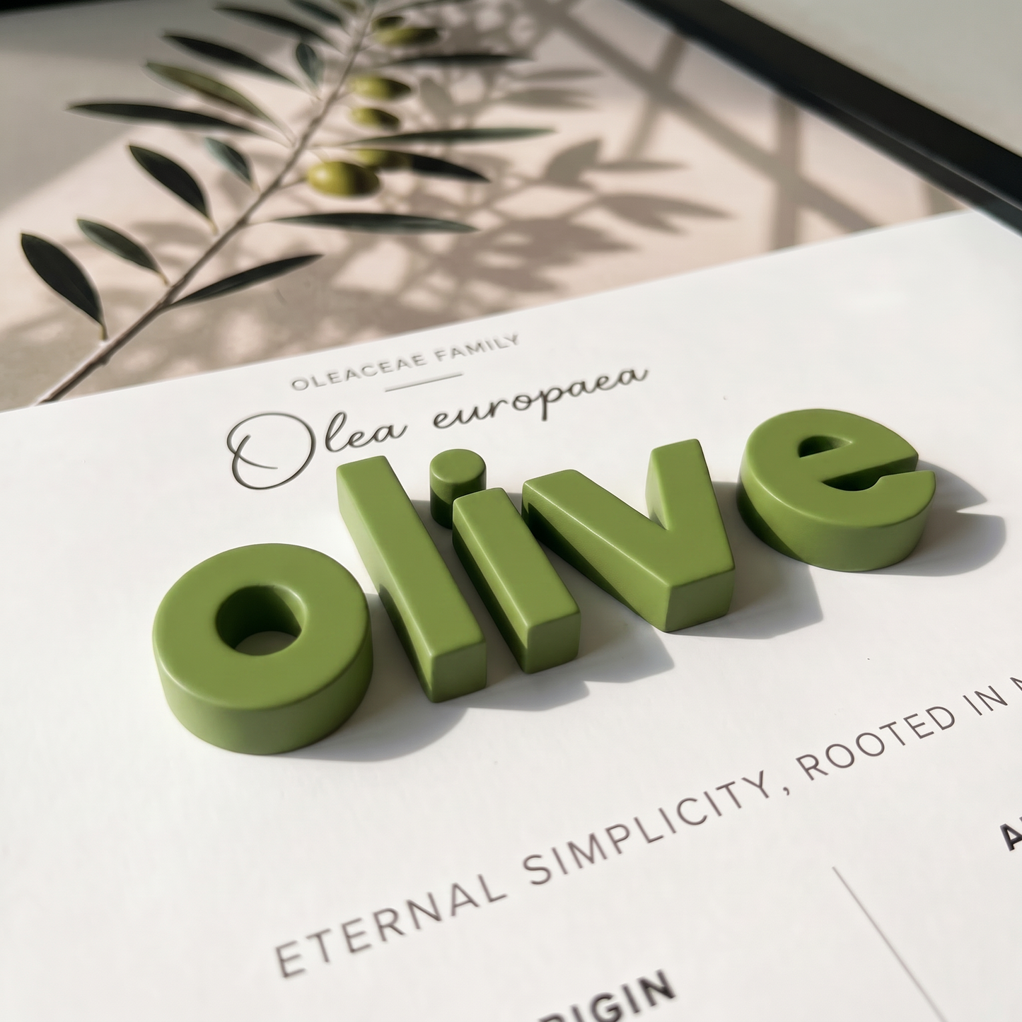 Olive | 3D Botanik Tablo | Framelle Flora