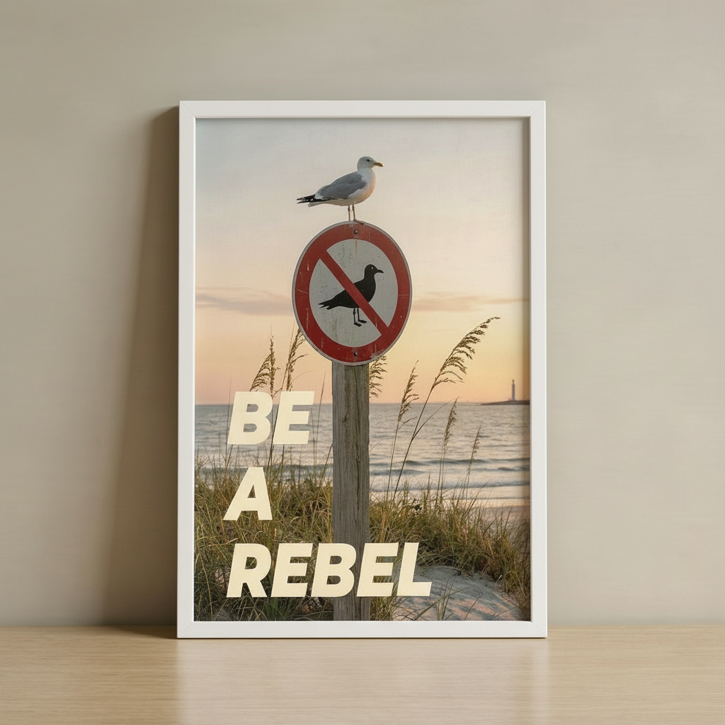 “BE A REBEL.” – Poster Tablo | Framelle