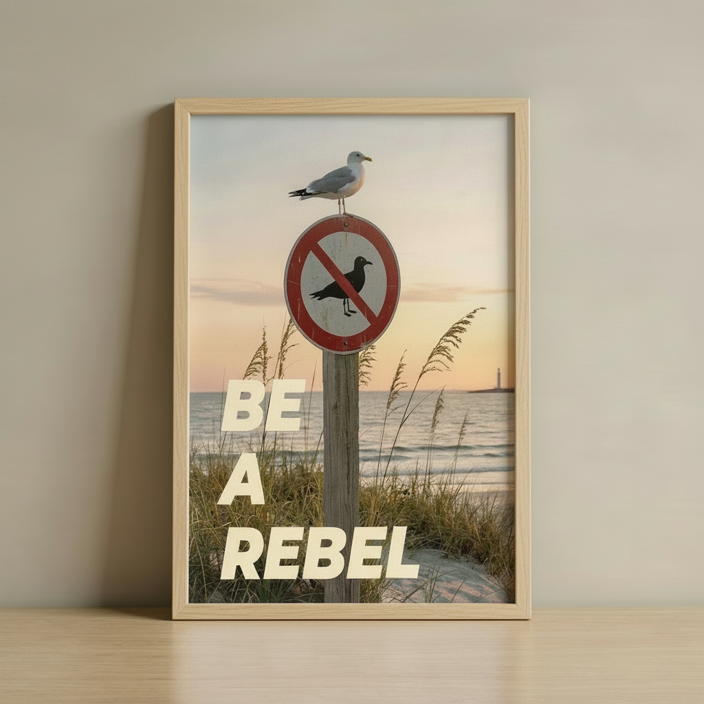 “BE A REBEL.” – Poster Tablo | Framelle