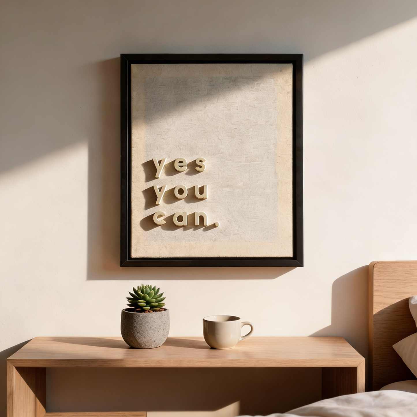 Yes You Can – 3D Tipografik Tuval Tablo | Framelle Edition