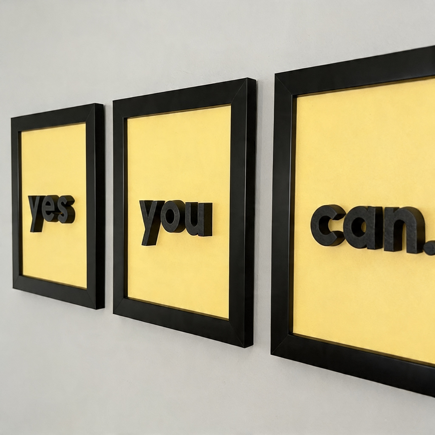 "yes - you - can." | 3’lü Modern Duvar Tablosu Seti