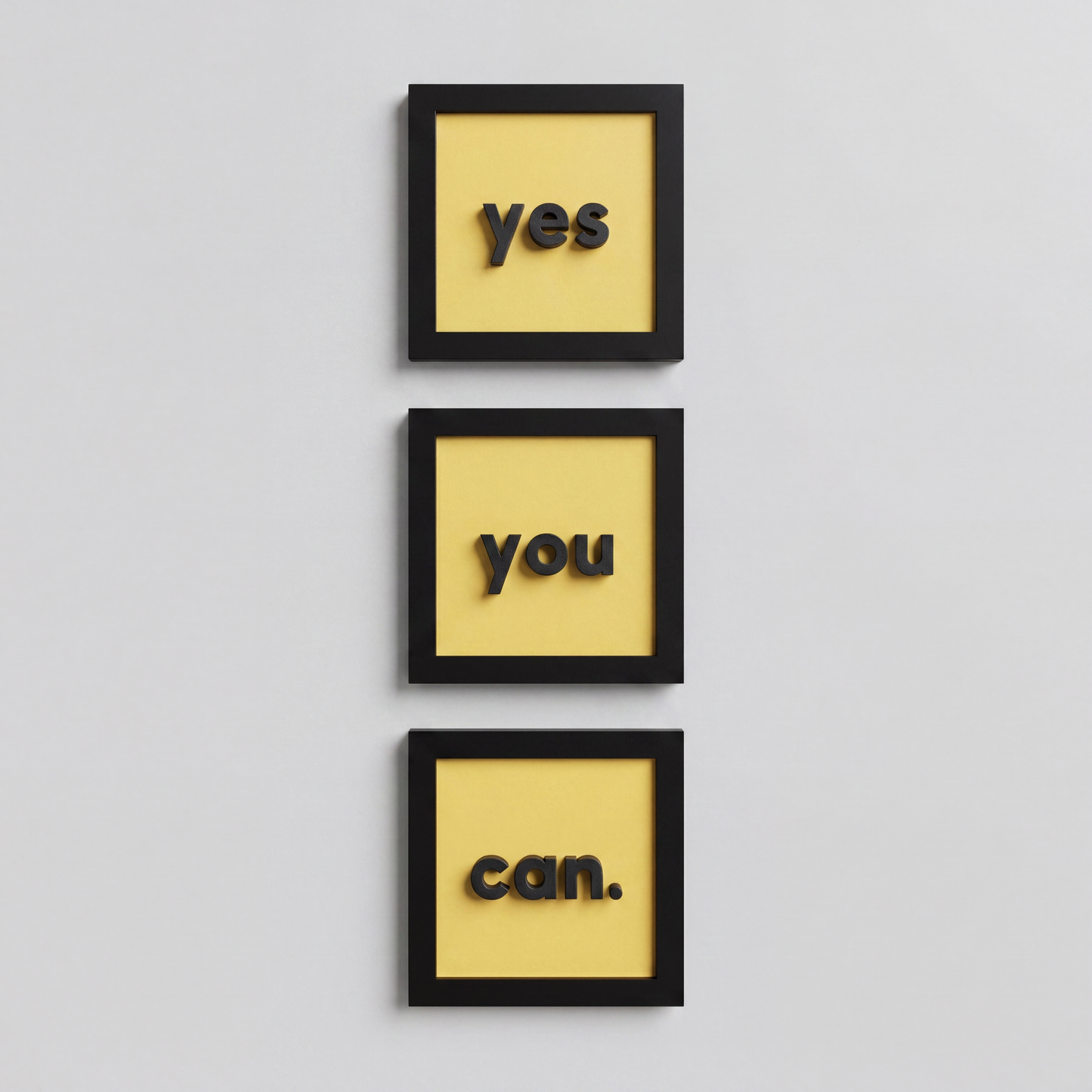 "yes - you - can." | 3’lü Modern Duvar Tablosu Seti