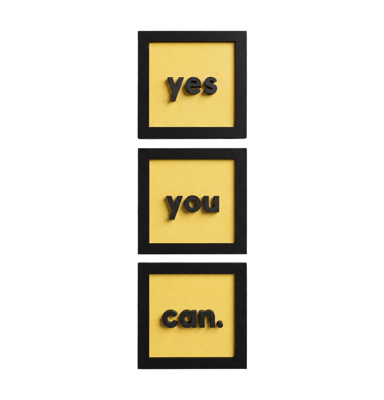 "yes - you - can." | 3’lü Modern Duvar Tablosu Seti